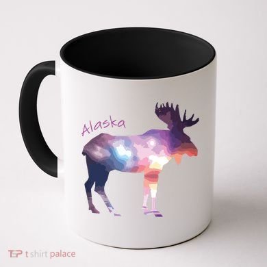 Alaska Moose Within The Borealis And The Polar Sky Coffee Mug