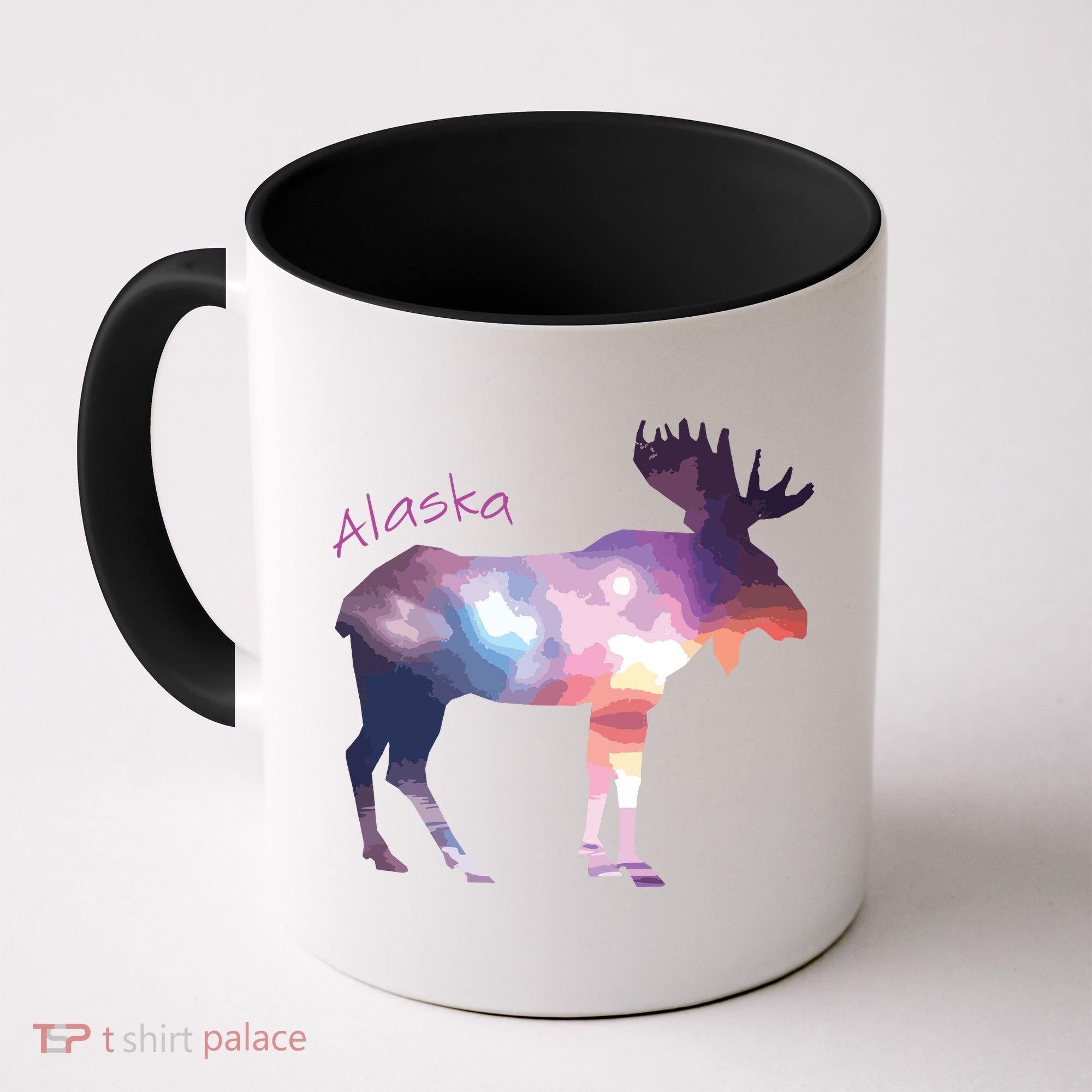 Alaska Moose Within The Borealis And The Polar Sky Coffee Mug
