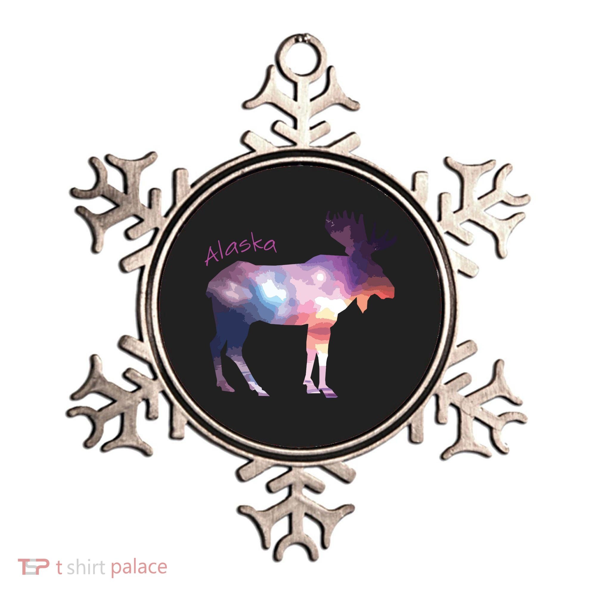 Alaska Moose Within The Borealis And The Polar Sky Ornament