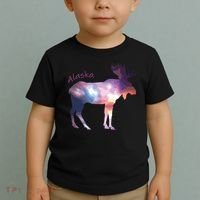 Alaska Moose Within The Borealis And The Polar Sky Toddler T-Shirt thumb 2