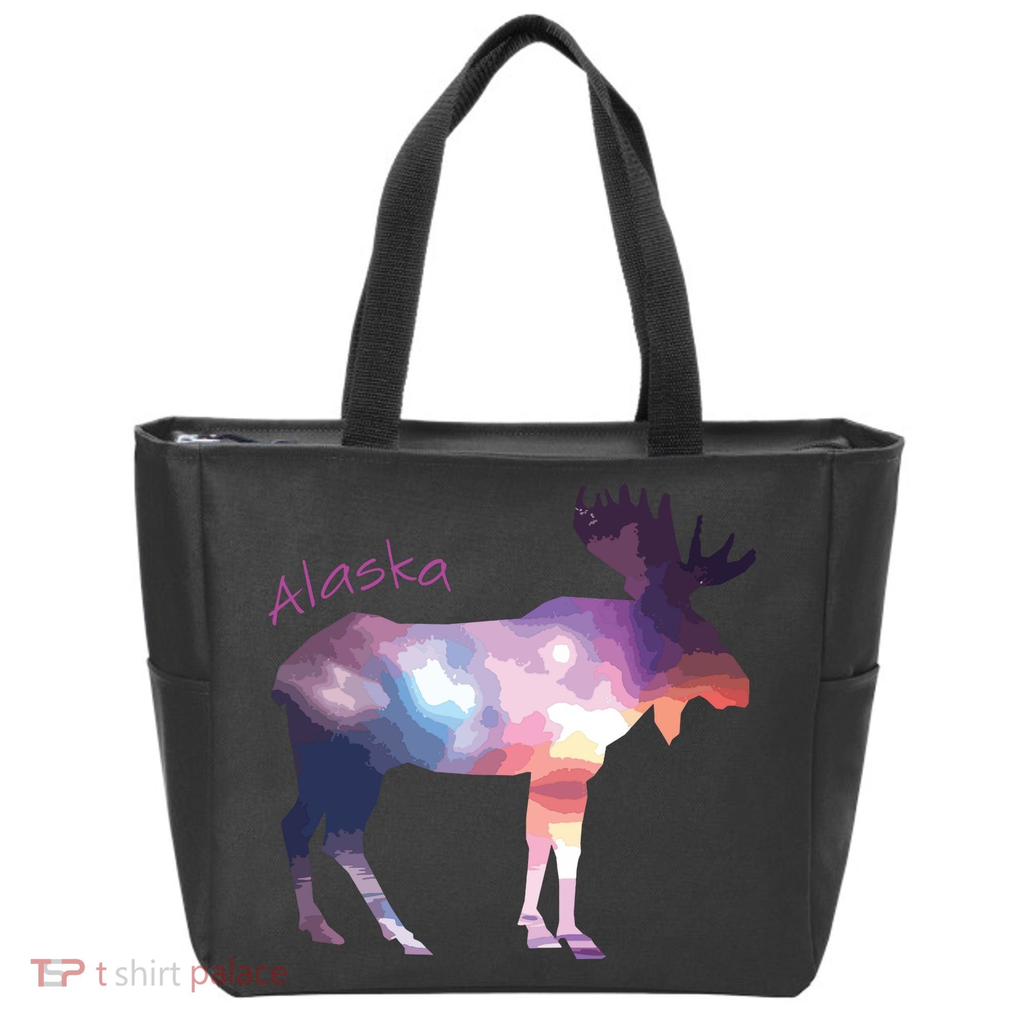 Alaska Moose Within The Borealis And The Polar Sky Tote Bag
