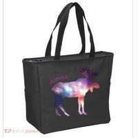 Alaska Moose Within The Borealis And The Polar Sky Tote Bag thumb 2