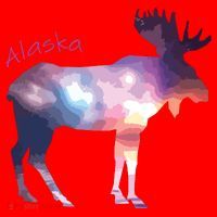 Alaska Moose Within The Borealis And The Polar Sky Santa Hat thumb 1