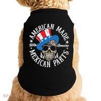 American Made With Genuine Mexican Parts Skull Doggie Tank thumb 0