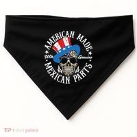 American Made With Genuine Mexican Parts Skull USA-Made Doggie Bandana thumb 0