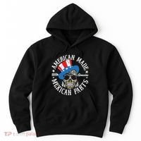 American Made With Genuine Mexican Parts Skull Hoodie thumb 0