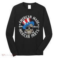 American Made With Genuine Mexican Parts Skull Long Sleeve Shirt thumb 0