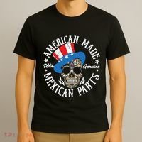 American Made With Genuine Mexican Parts Skull T-Shirt thumb 3
