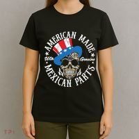 American Made With Genuine Mexican Parts Skull T-Shirt thumb 4