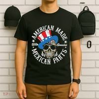 American Made With Genuine Mexican Parts Skull T-Shirt thumb 6