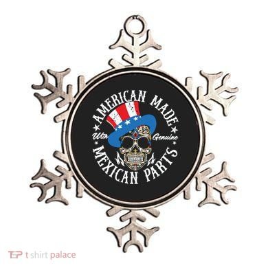 American Made With Genuine Mexican Parts Skull Ornament