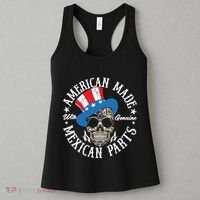 American Made With Genuine Mexican Parts Skull Women's Tank Top thumb 3