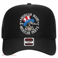 American Made With Genuine Mexican Parts Skull Hat thumb 0