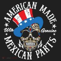 American Made With Genuine Mexican Parts Skull Hat thumb 2