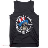 American Made With Genuine Mexican Parts Skull Tank Top thumb 0