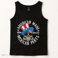 American Made With Genuine Mexican Parts Skull Tank Top thumb 2