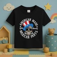 American Made With Genuine Mexican Parts Skull Toddler T-Shirt thumb 3