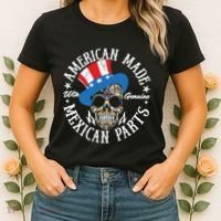 American Made With Genuine Mexican Parts Skull Women's T-Shirt thumb 2