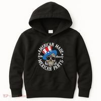American Made With Genuine Mexican Parts Skull Kids Hoodie thumb 0