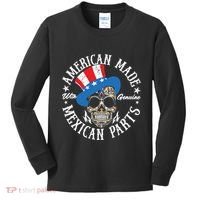American Made With Genuine Mexican Parts Skull Kids Long Sleeve Shirt thumb 0