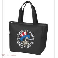 American Made With Genuine Mexican Parts Skull Tote Bag thumb 3