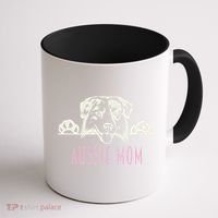 Aussie Mom With Australian Shepherd Dog Funny Gift Coffee Mug thumb 1