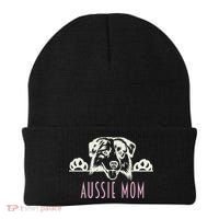 Aussie Mom With Australian Shepherd Dog Funny Gift Beanie thumb 0