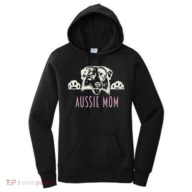 Aussie Mom With Australian Shepherd Dog Funny Gift Women's Hoodie