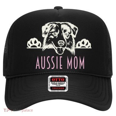 Aussie Mom With Australian Shepherd Dog Funny Gift Hat