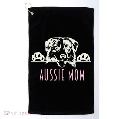 Aussie Mom With Australian Shepherd Dog Funny Gift Golf Towel