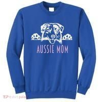 Aussie Mom With Australian Shepherd Dog Funny Gift Sweatshirt thumb 0