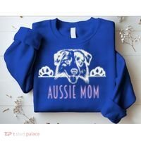 Aussie Mom With Australian Shepherd Dog Funny Gift Sweatshirt thumb 2