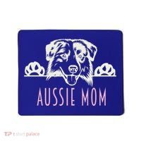 Aussie Mom With Australian Shepherd Dog Funny Gift Mousepad thumb 0