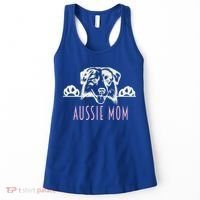 Aussie Mom With Australian Shepherd Dog Funny Gift Women's Tank Top thumb 0