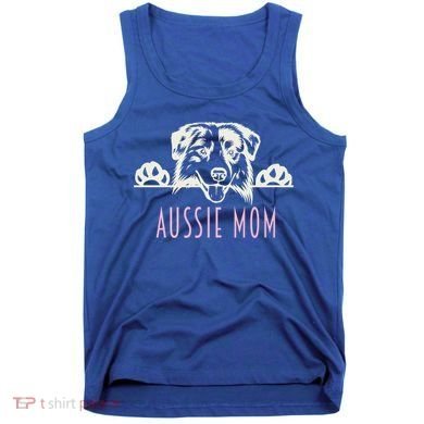Aussie Mom With Australian Shepherd Dog Funny Gift Tank Top