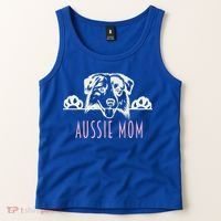 Aussie Mom With Australian Shepherd Dog Funny Gift Tank Top thumb 2