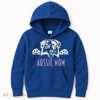 Aussie Mom With Australian Shepherd Dog Funny Gift Kids Hoodie thumb 0