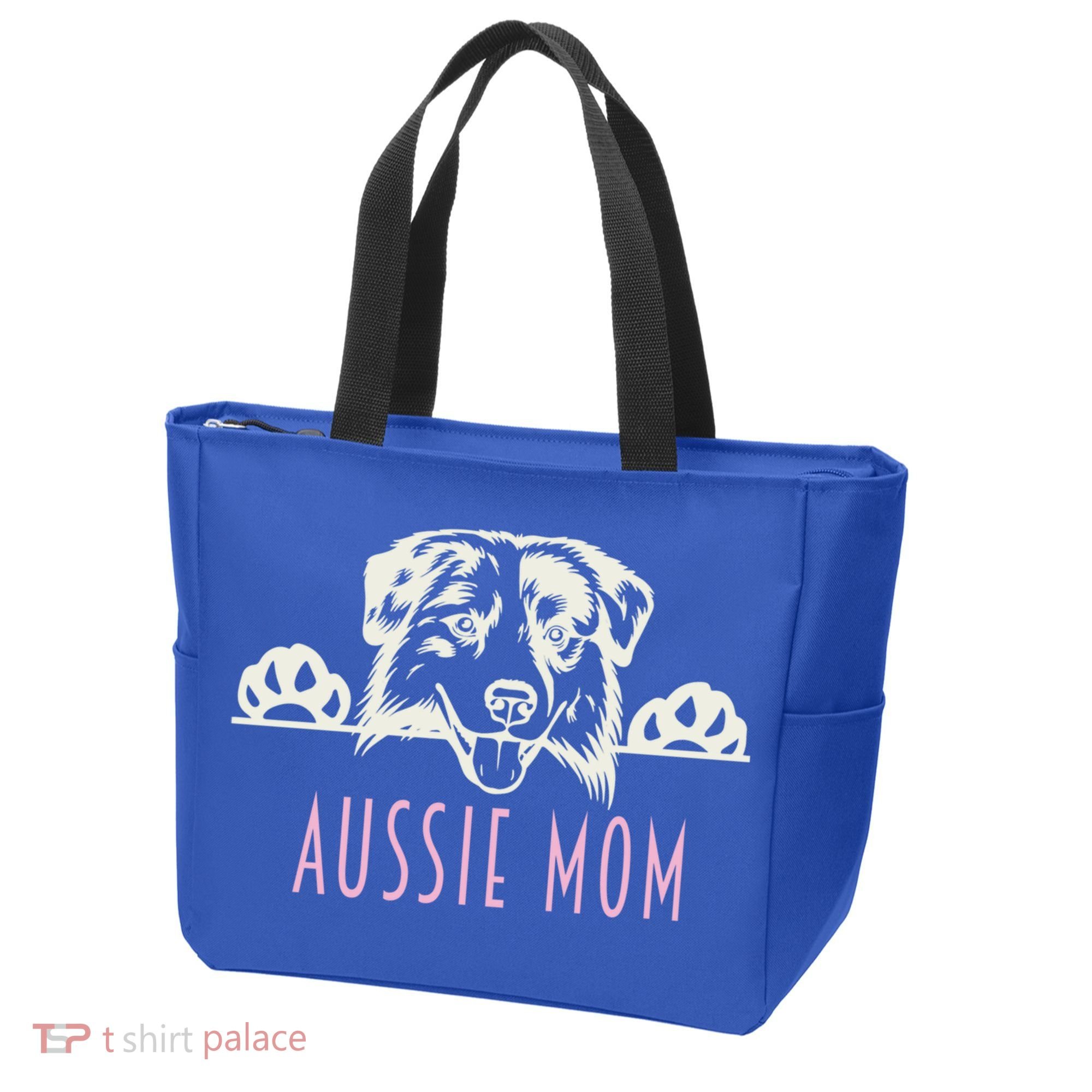 Aussie Mom With Australian Shepherd Dog Funny Gift Tote Bag