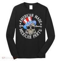 American Made With Genuine Mexican Parts Skull Long Sleeve Shirt thumb 0