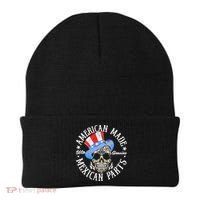 American Made With Genuine Mexican Parts Skull Beanie thumb 0