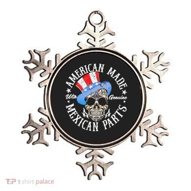 American Made With Genuine Mexican Parts Skull Ornament