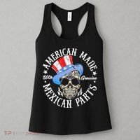 American Made With Genuine Mexican Parts Skull Women's Tank Top thumb 3