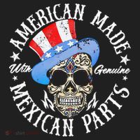 American Made With Genuine Mexican Parts Skull Hat thumb 2