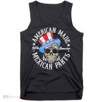 American Made With Genuine Mexican Parts Skull Tank Top thumb 0