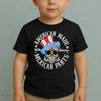 American Made With Genuine Mexican Parts Skull Toddler T-Shirt thumb 2