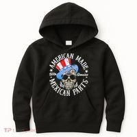 American Made With Genuine Mexican Parts Skull Kids Hoodie thumb 0