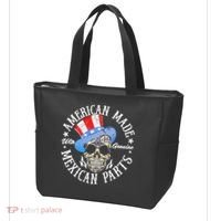 American Made With Genuine Mexican Parts Skull Tote Bag thumb 3