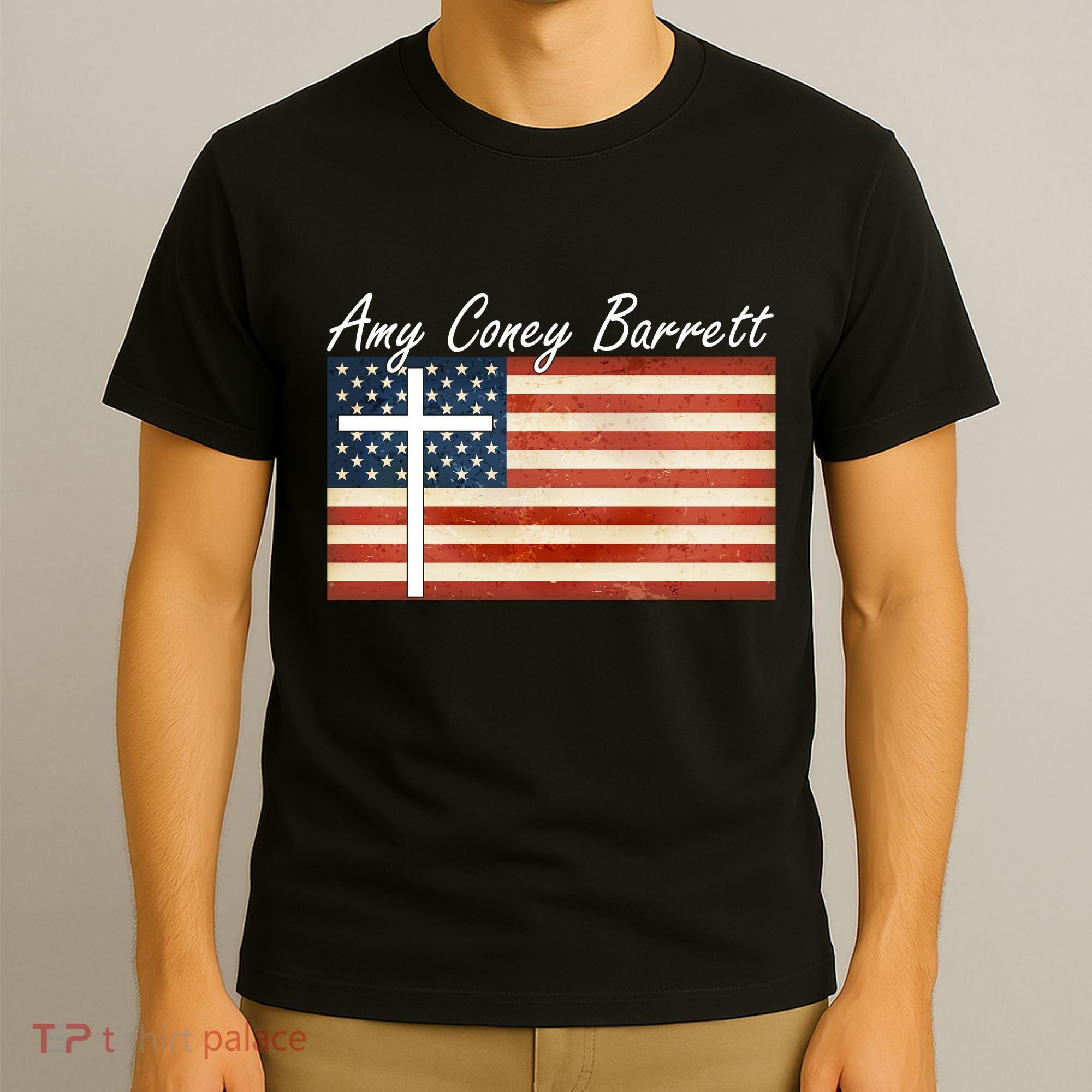 Amy Coney Barrett Christian Vintage US Flag T-Shirt