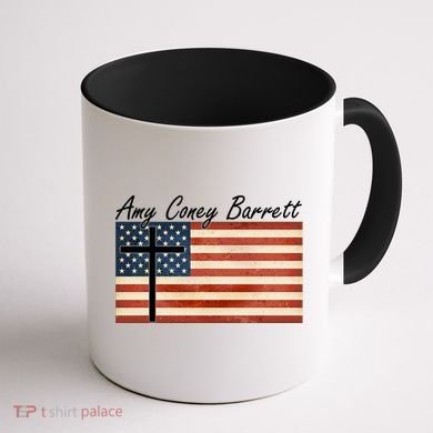 Amy Coney Barrett Christian Vintage US Flag Coffee Mug back