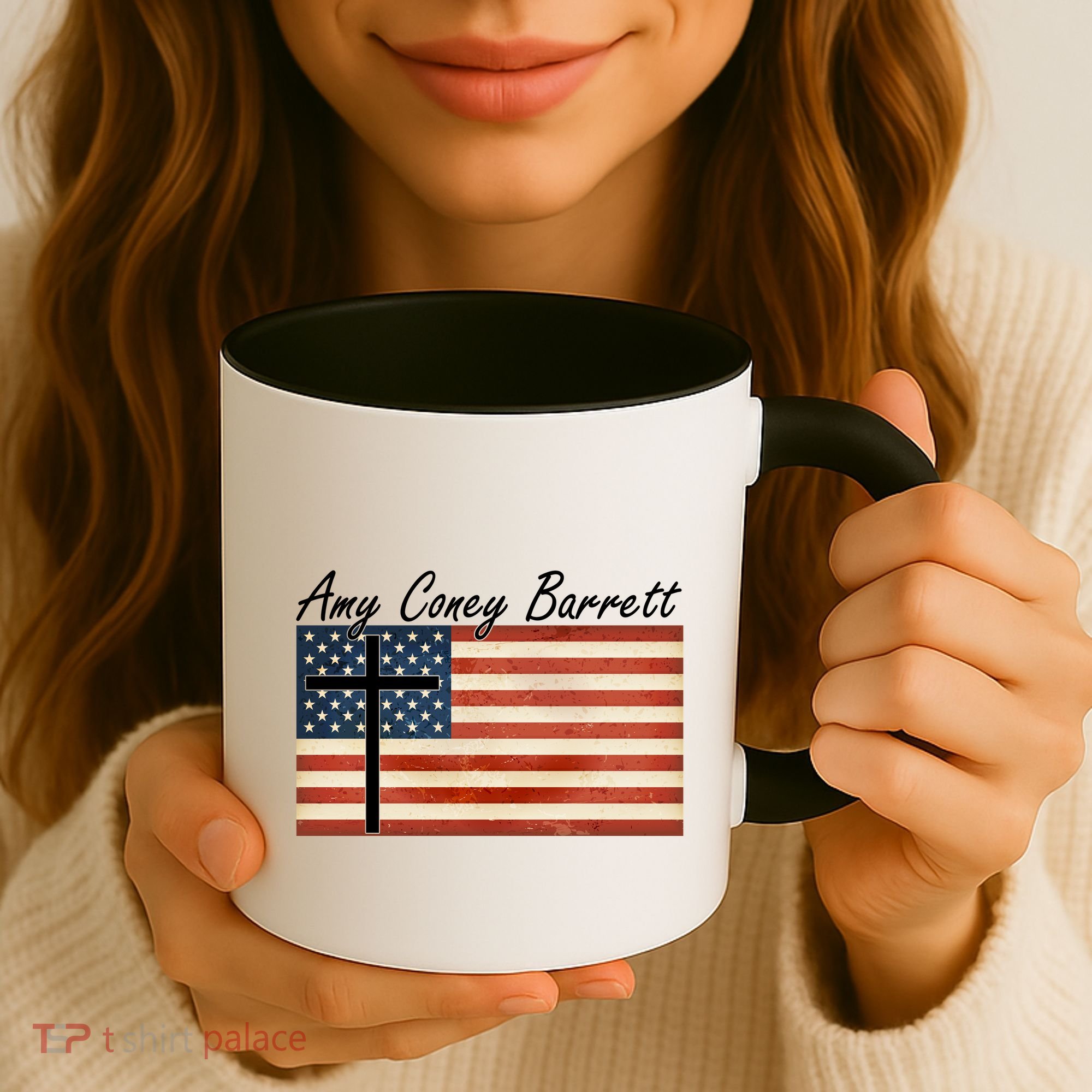 Amy Coney Barrett Christian Vintage US Flag Coffee Mug